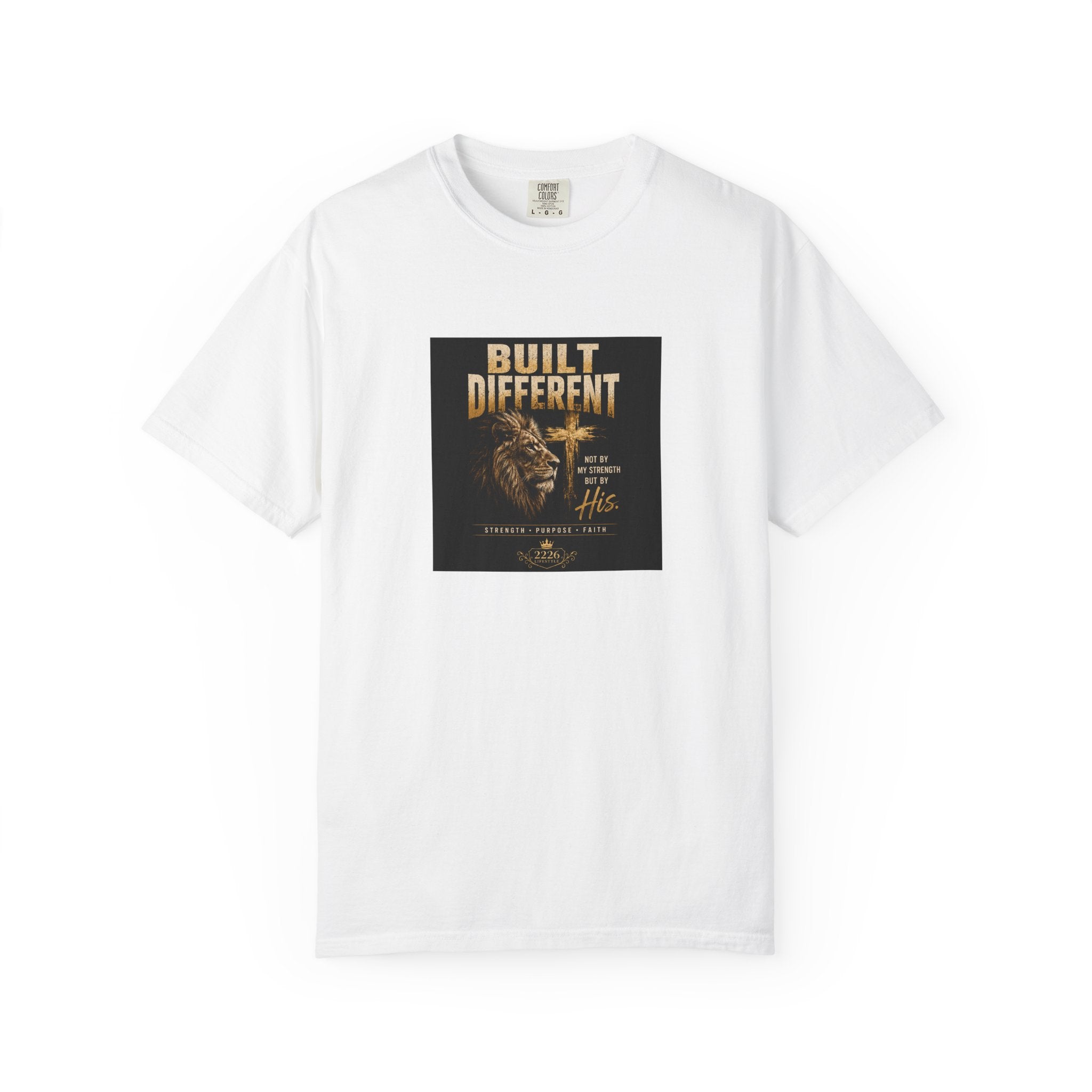 Built Different Lion Graphic T-Shirt — Motivational Vintage Crew Tee