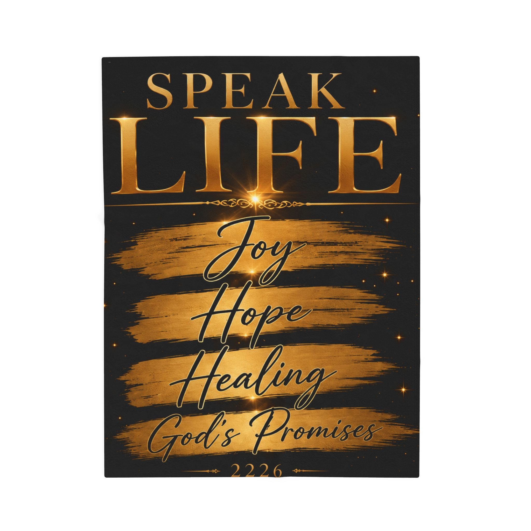 Velveteen Plush Blanket — "Speak Life: Joy Hope Healing, God's Promises" Inspirational Throw