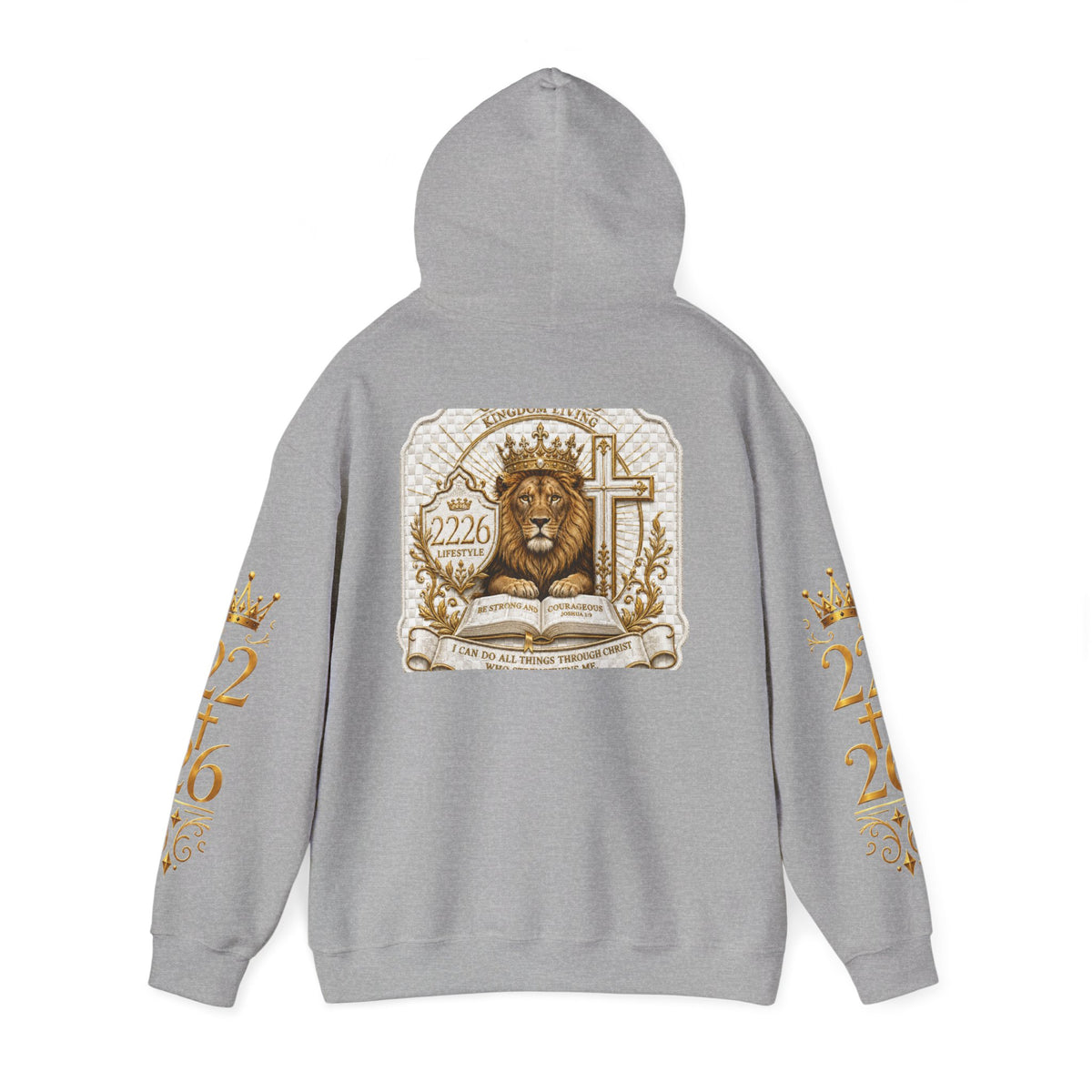 Lion Crest Hoodie – "22:26" Bible Verse Religious Pullover