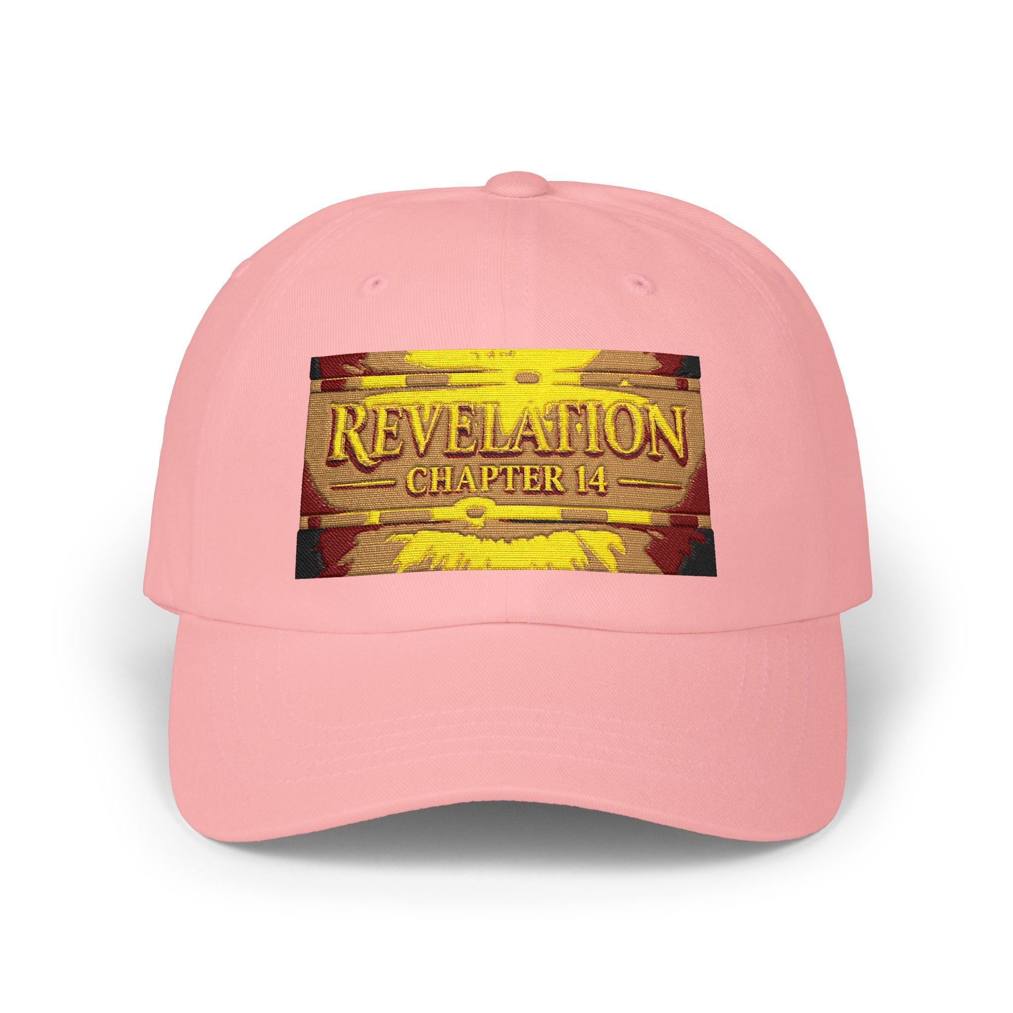 Revelation Chapter 4 White Dad Cap — Gold Vintage Bible Verse Hat
