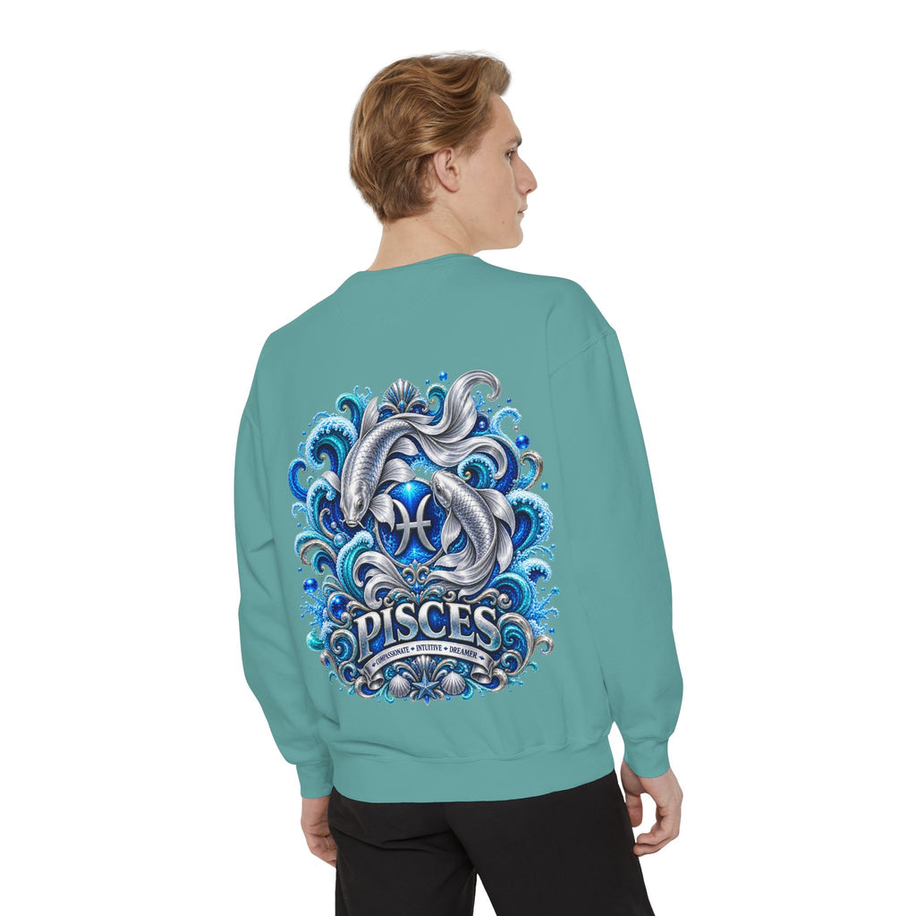 Pisces Zodiac Sweatshirt – Artistic Koi Fish Horoscope Pullover