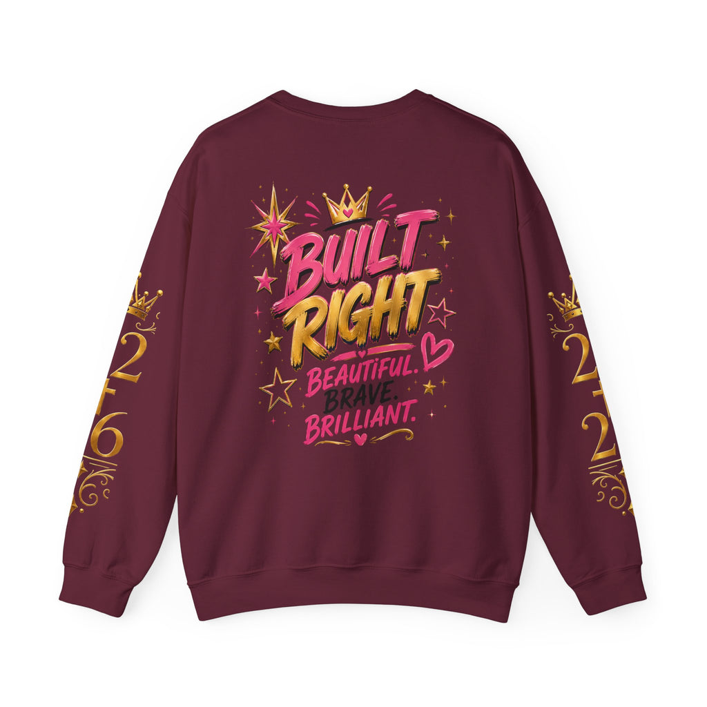 Crewneck Sweatshirt — "I'm Not Perfect but I'm Limited Edition" / Built Right Graphic