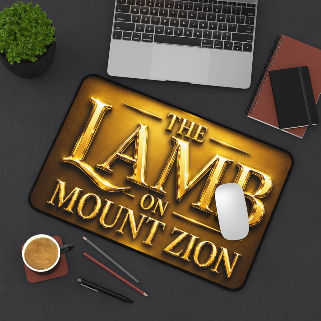 Desk Mat - "The Lamb on Mount Zion" Gold Emblem Gaming/Office Mat