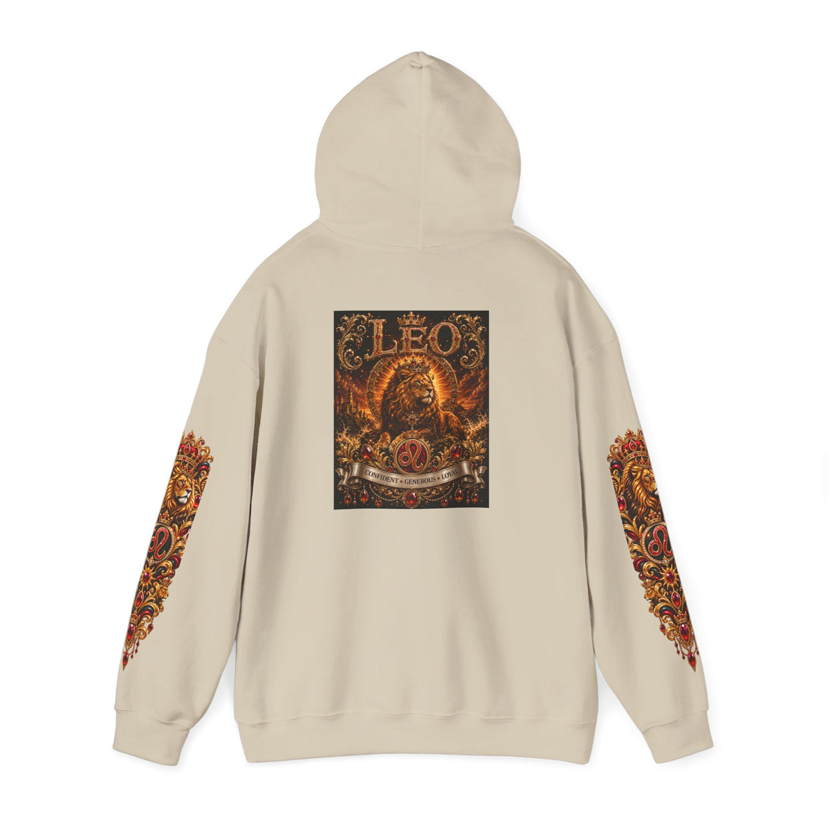 Ornate Lion Hoodie – Regal Baroque Lion Graphic Hooded Sweatshirt