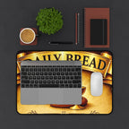 Daily Bread Christian Desk Mat — Communion Cross & Chalice Mouse Pad