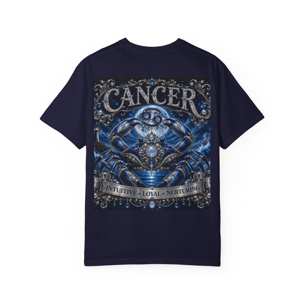 Cancer Zodiac T-Shirt — Blue Crab Astrology Tee (Intuitive, Loyal, Nurturing)