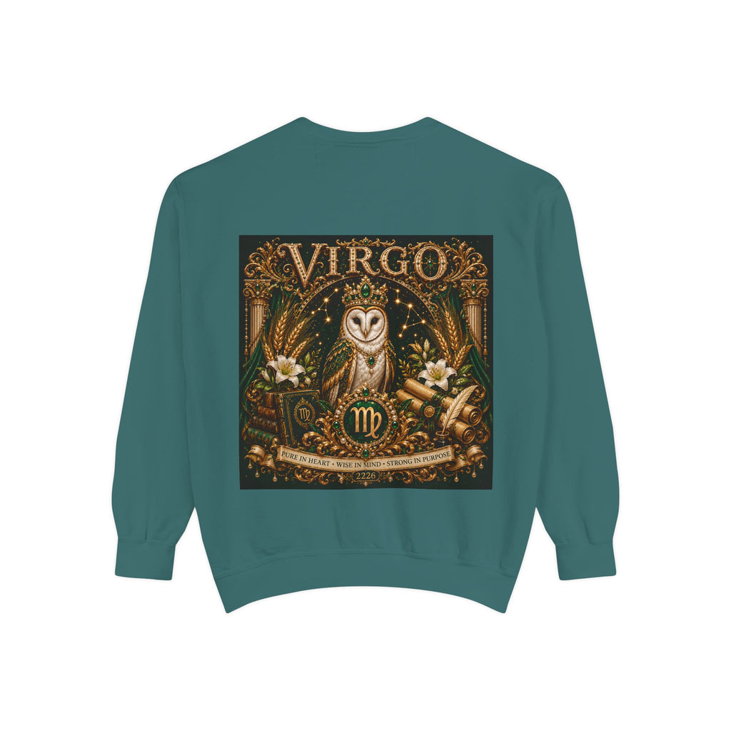 Virgo Sweatshirt — Zodiac Owl Virgo Symbol Crewneck