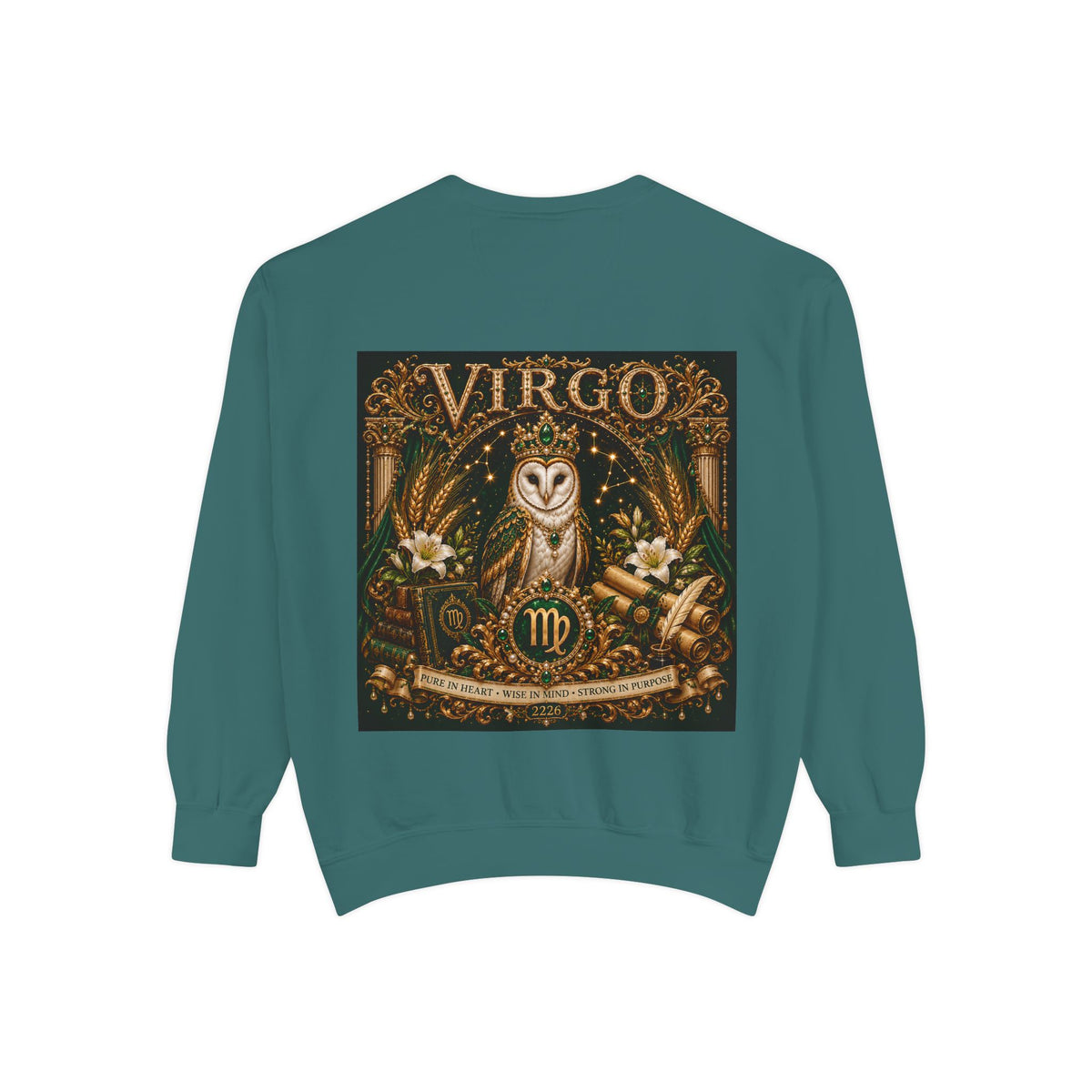 Virgo Sweatshirt — Zodiac Owl Virgo Symbol Crewneck
