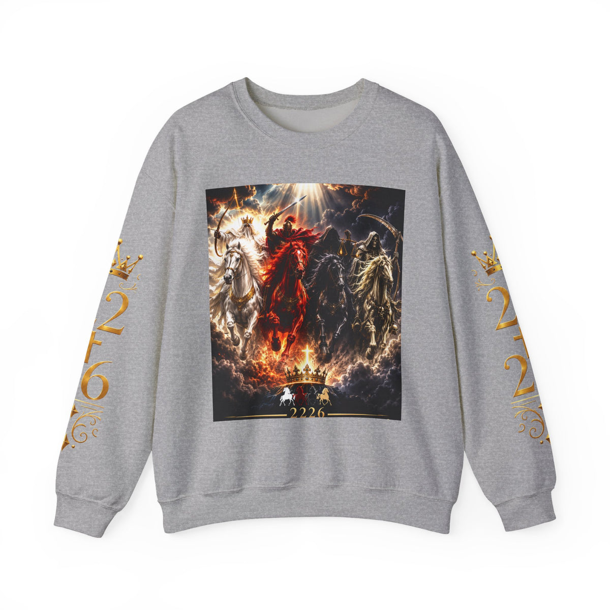 Revelation 6 Four Horsemen Sweatshirt — 2226 Apocalyptic Graphic Crewneck