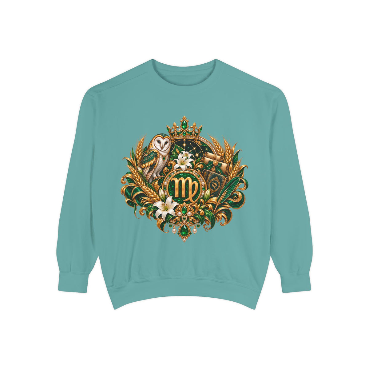 Virgo Sweatshirt — Zodiac Owl Virgo Symbol Crewneck