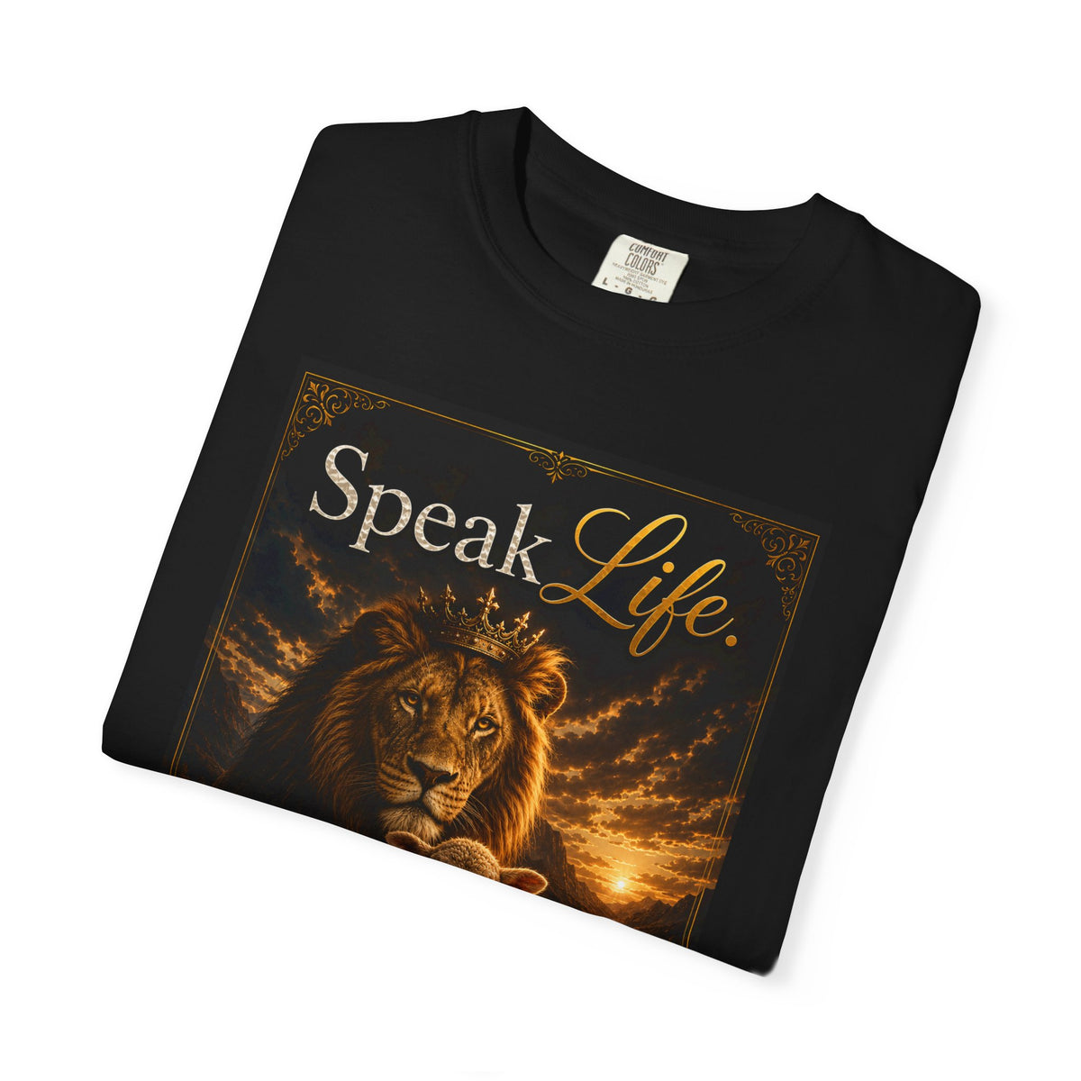 Kingdom Living Lion T-Shirt — "Speak Life" Christian Faith Graphic Tee