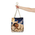 Sleeping Baby Lamb Tote Bag – Cute Nursery Moonlit Design