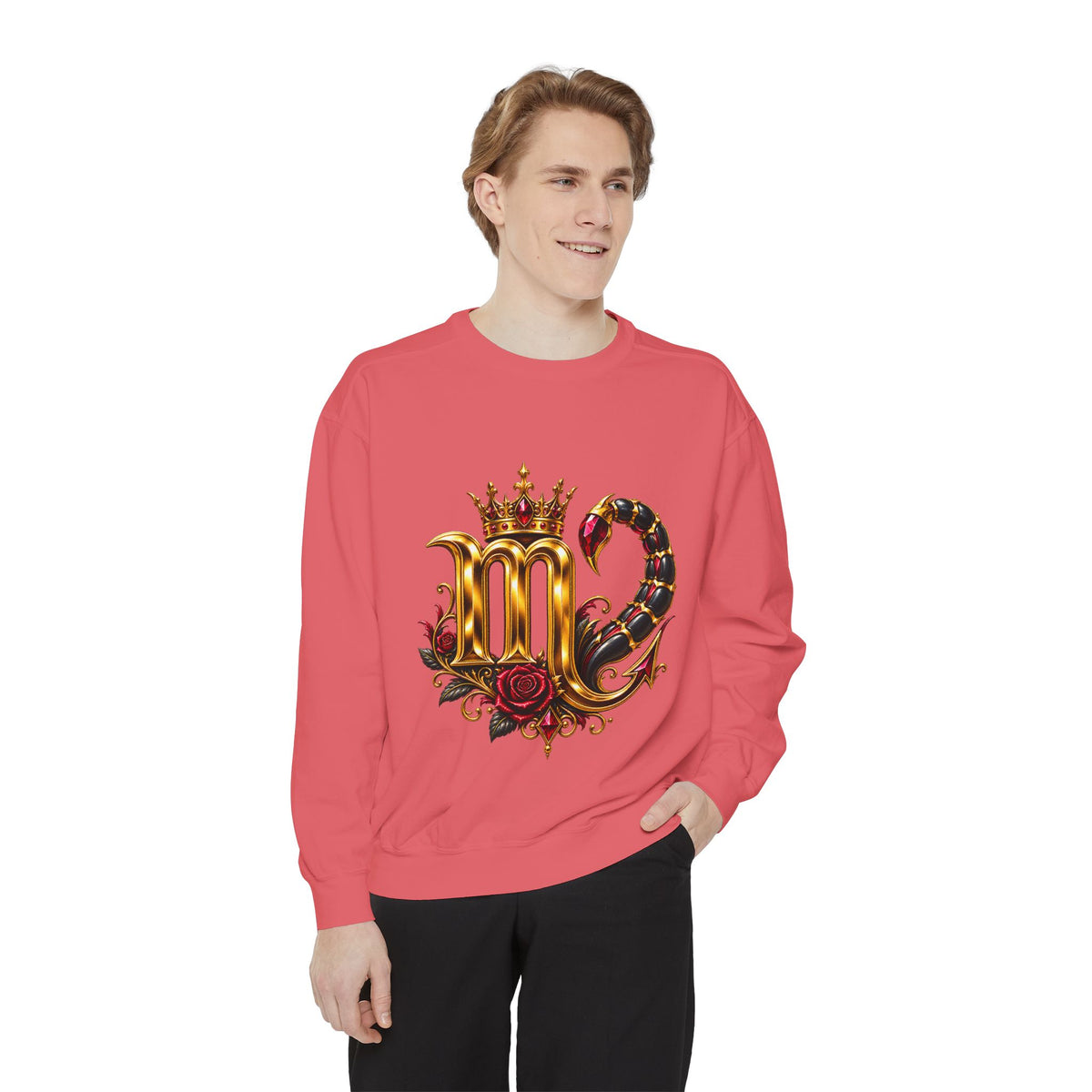 Scorpio Zodiac Sweatshirt — Regal Gold Scorpion Astrological Crewneck