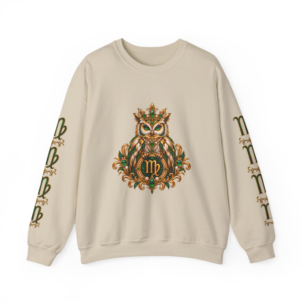Virgo Zodiac Crewneck Sweatshirt — Owl Virgo Astrology Sweatshirt