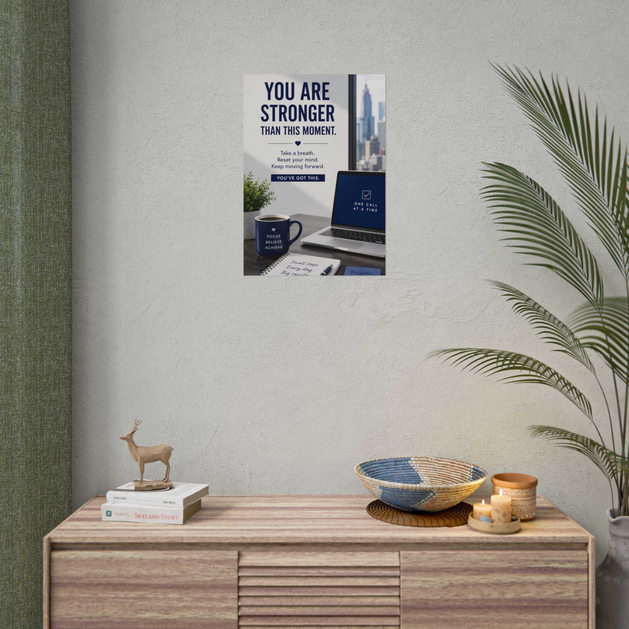 Motivational Poster — "You Are Stronger Than This Moment" Inspirational Office Wall Art