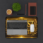 Desk Mat — "The Harvest of the Earth" Gold Emblem Gaming/Office Mat