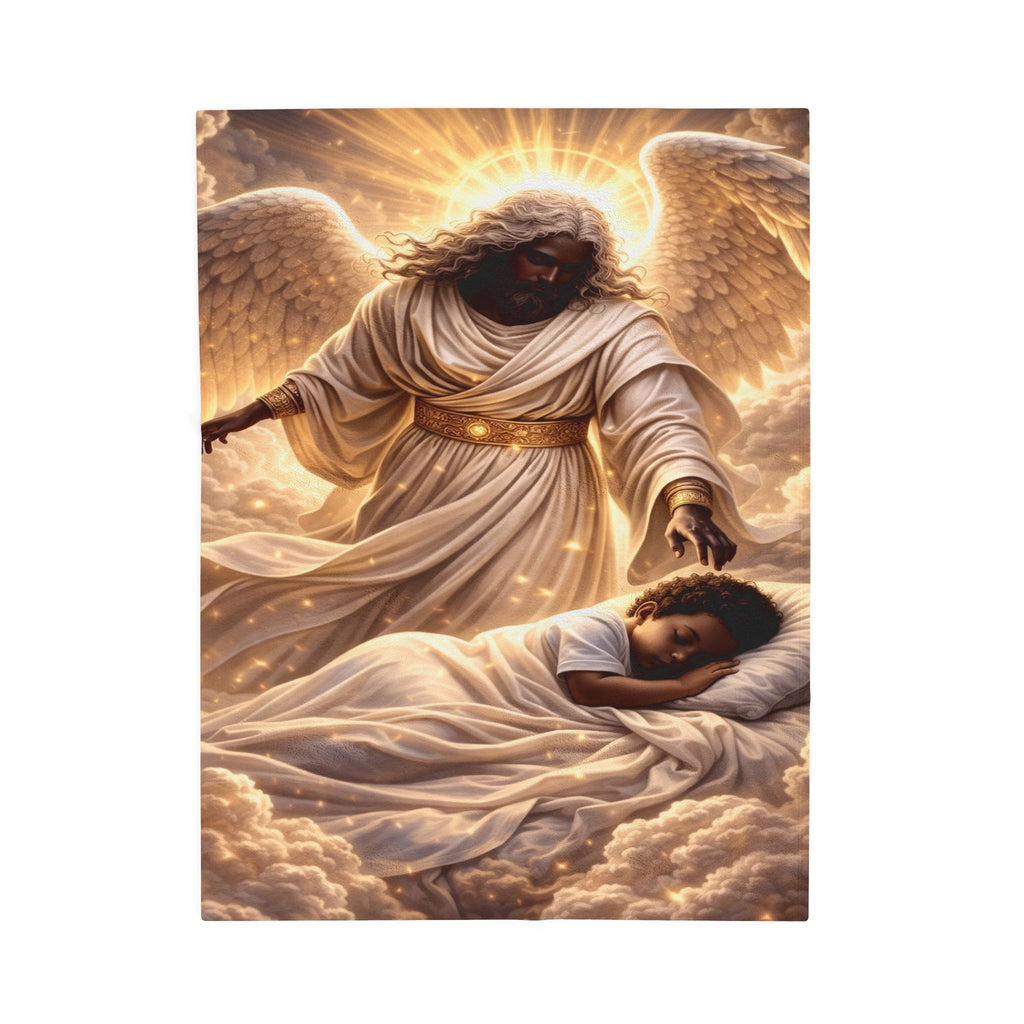 Plush Blanket — Guardian Angel Over Child Velveteen Throw