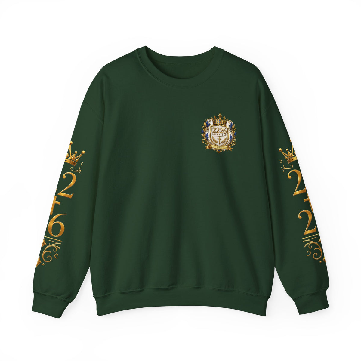 Lion & Cross Crewneck Sweatshirt — 2226 Psalm Christian Faith Pullover