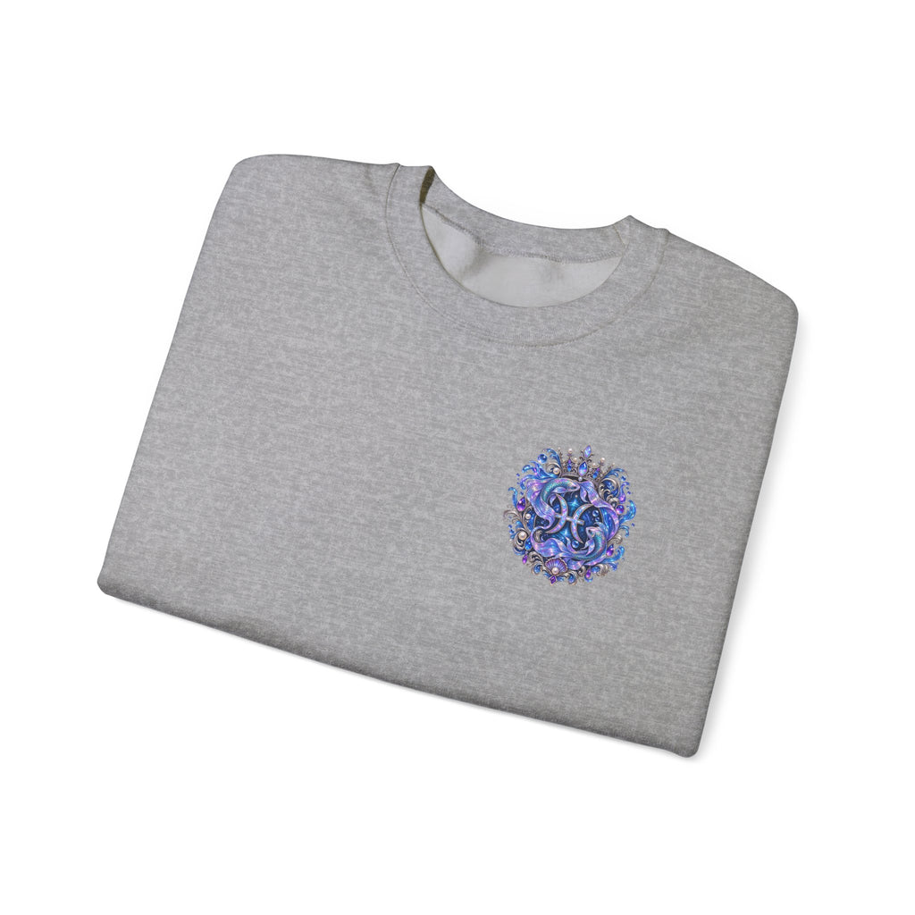 Pisces Shark Zodiac Crewneck Sweatshirt — Mystical Ocean Astrology Pullover
