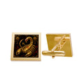 Scorpio Zodiac Cufflinks — Gold Scorpion Astrology Gift for Men