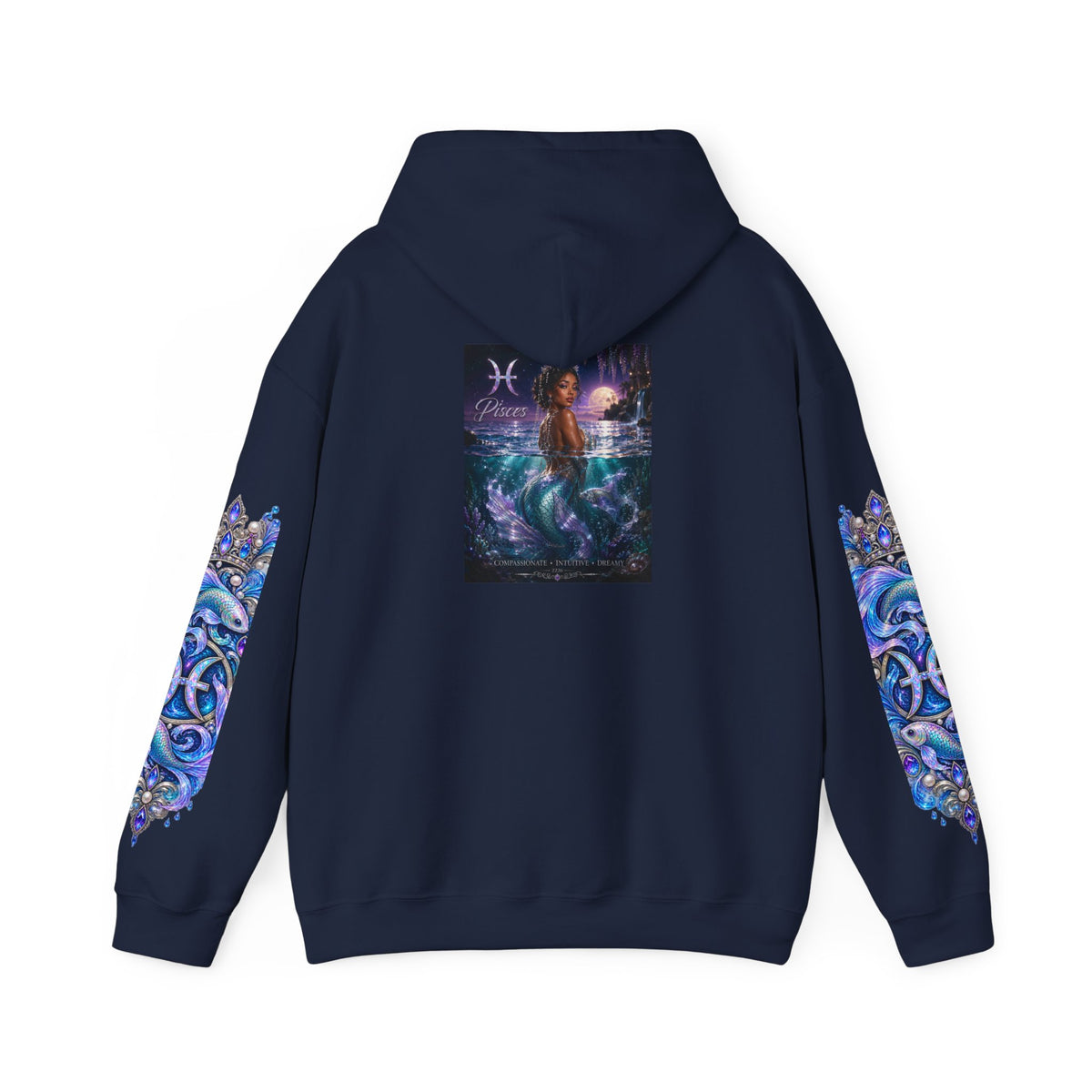 Pisces Mermaid Hoodie — Zodiac Ocean Art Pullover