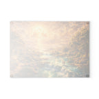 Glass Cutting Board — Serene Heavenly Landscape with River & Deer