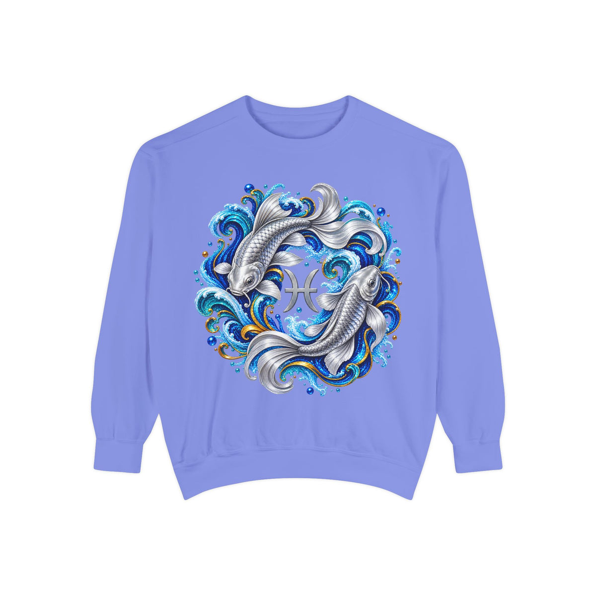 Pisces Zodiac Sweatshirt – Artistic Koi Fish Horoscope Pullover