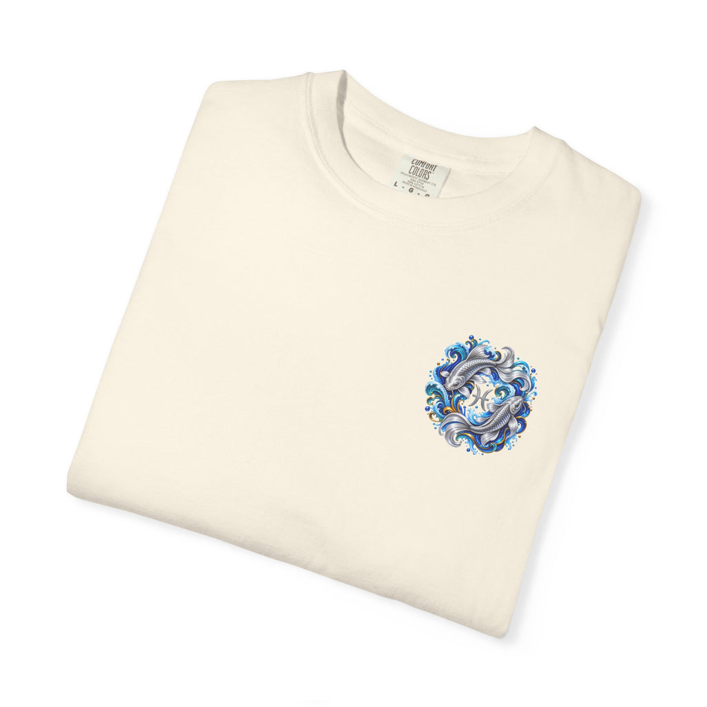 Pisces Zodiac T-Shirt — Blue Koi Fish Astrological Tee