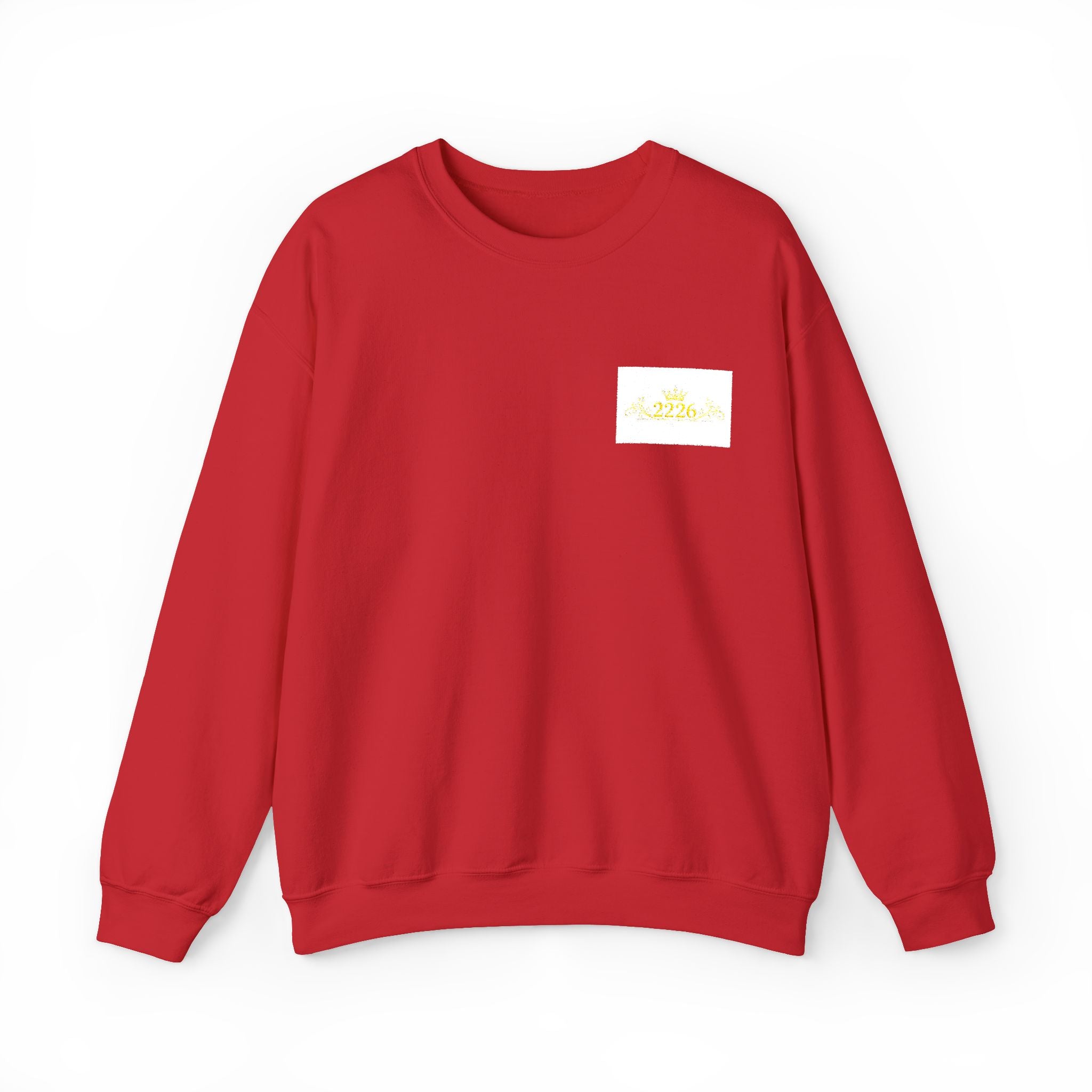 Crewneck Sweatshirt — Tiny Golden Crest Chest Patch