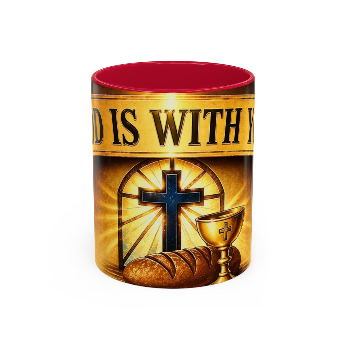 Inspirational Communion Mug — "God Is With You" Christian Coffee Cup