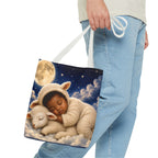 Sleeping Baby Lamb Tote Bag – Cute Nursery Moonlit Design
