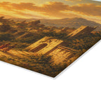 Glass Cutting Board - Golden Sunset Coastal Landscape Print, Tempered Glass Kitchen Board