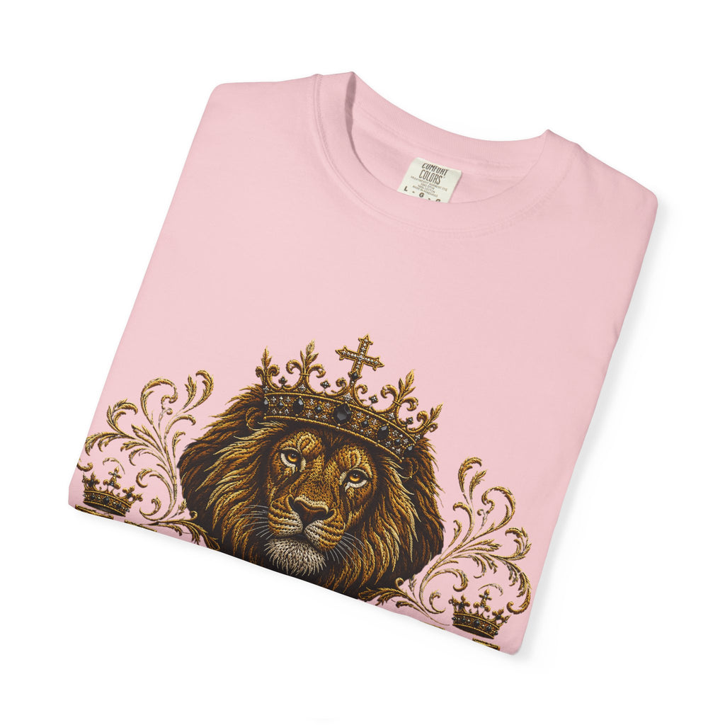Kingdom Living Lion T-Shirt — Inspirational Christian Cross Floral Tee
