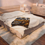 Built Right Velveteen Plush Blanket — Strong. Wise. Faithful. Lion & Bible Christian Throw