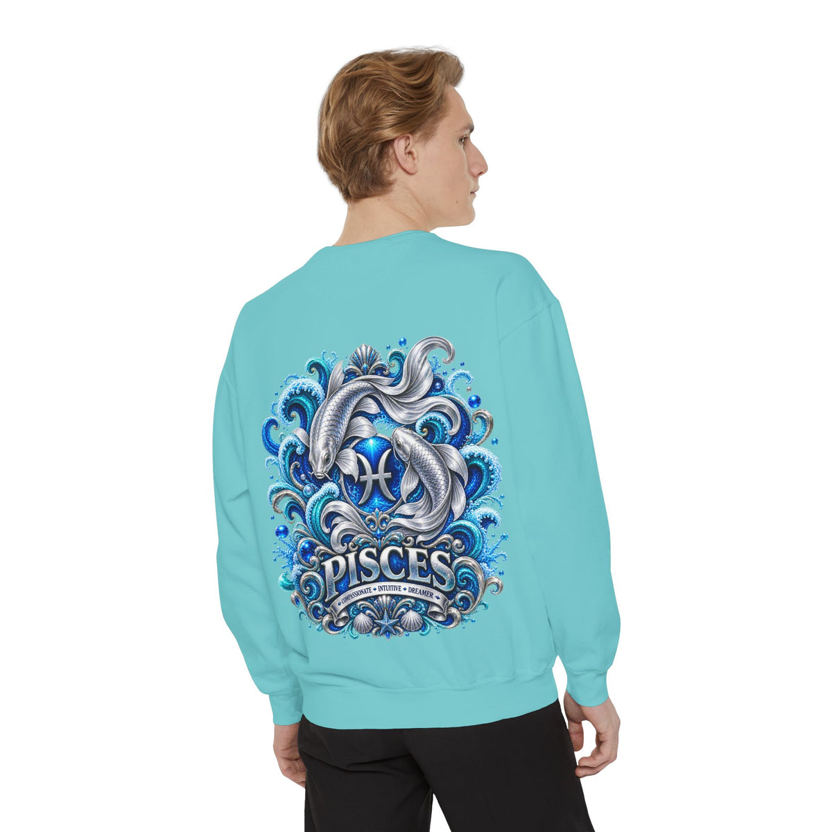 Pisces Zodiac Sweatshirt – Artistic Koi Fish Horoscope Pullover