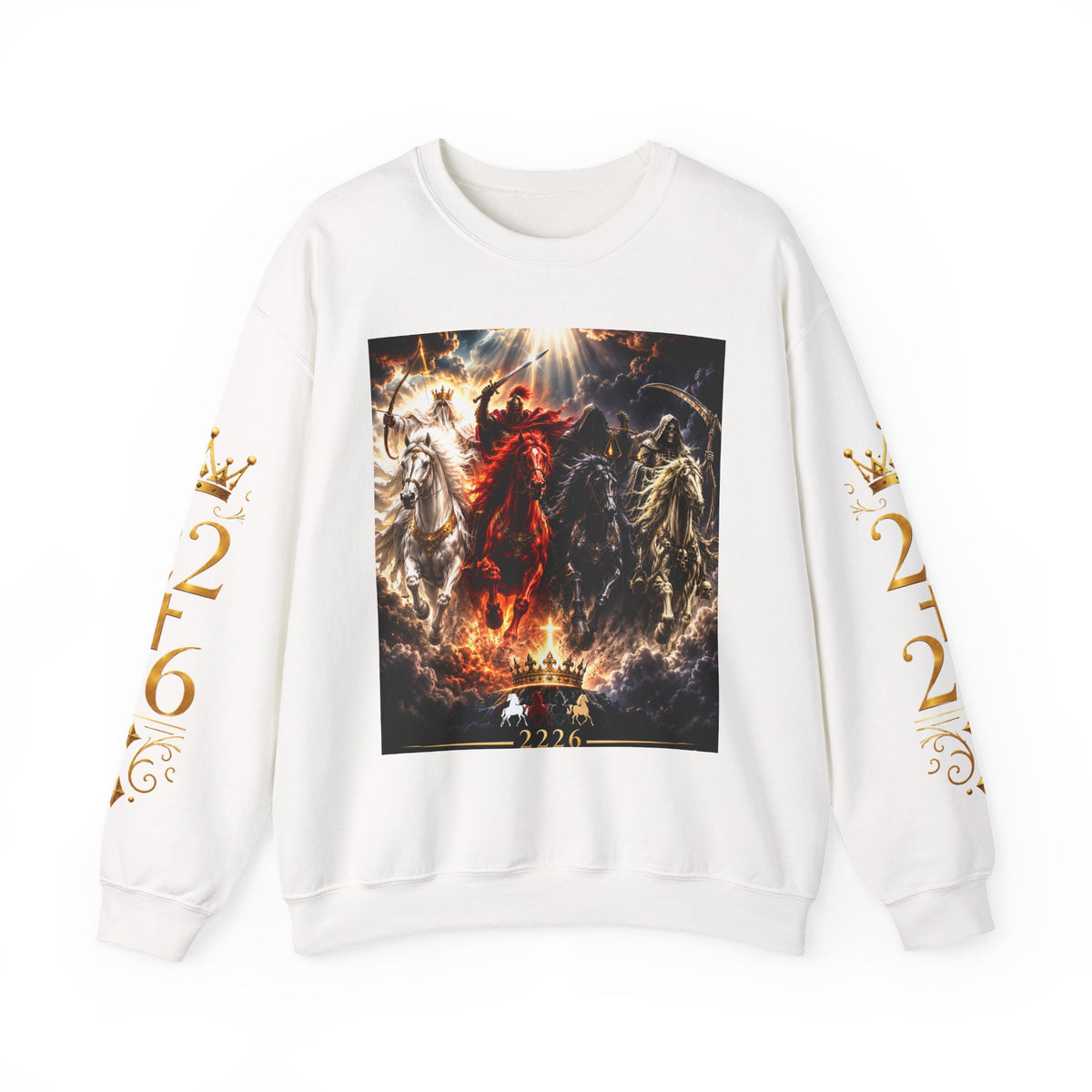 Revelation 6 Four Horsemen Sweatshirt — 2226 Apocalyptic Graphic Crewneck