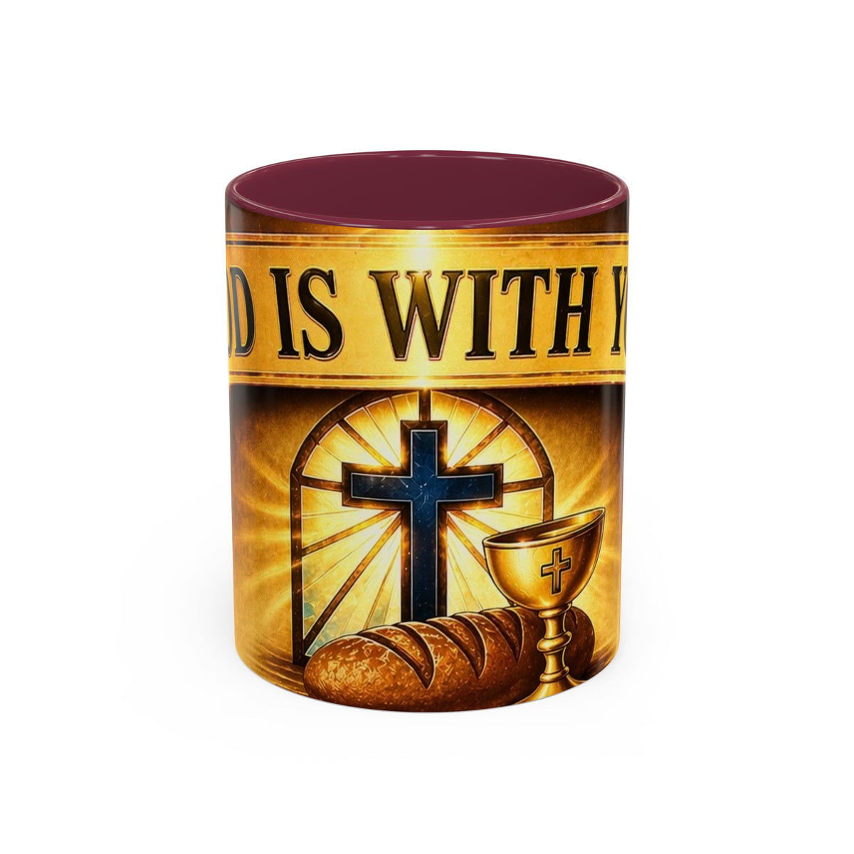Inspirational Communion Mug — "God Is With You" Christian Coffee Cup