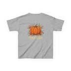 Kids Halloween Tee — Cute Ghost Holding Pumpkin "Spooky Season"