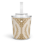 Regal Gold Crown Ice Bucket with Tongs — Vintage Ornate Bar Accessory