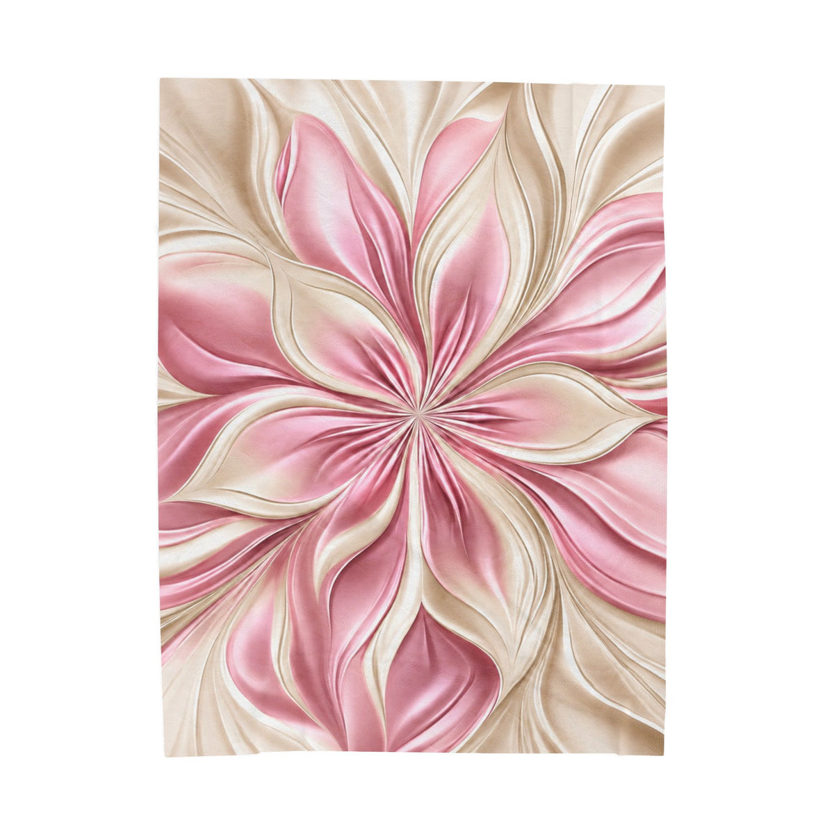 Floral Velvet Plush Blanket - Pink Satin Bloom Throw