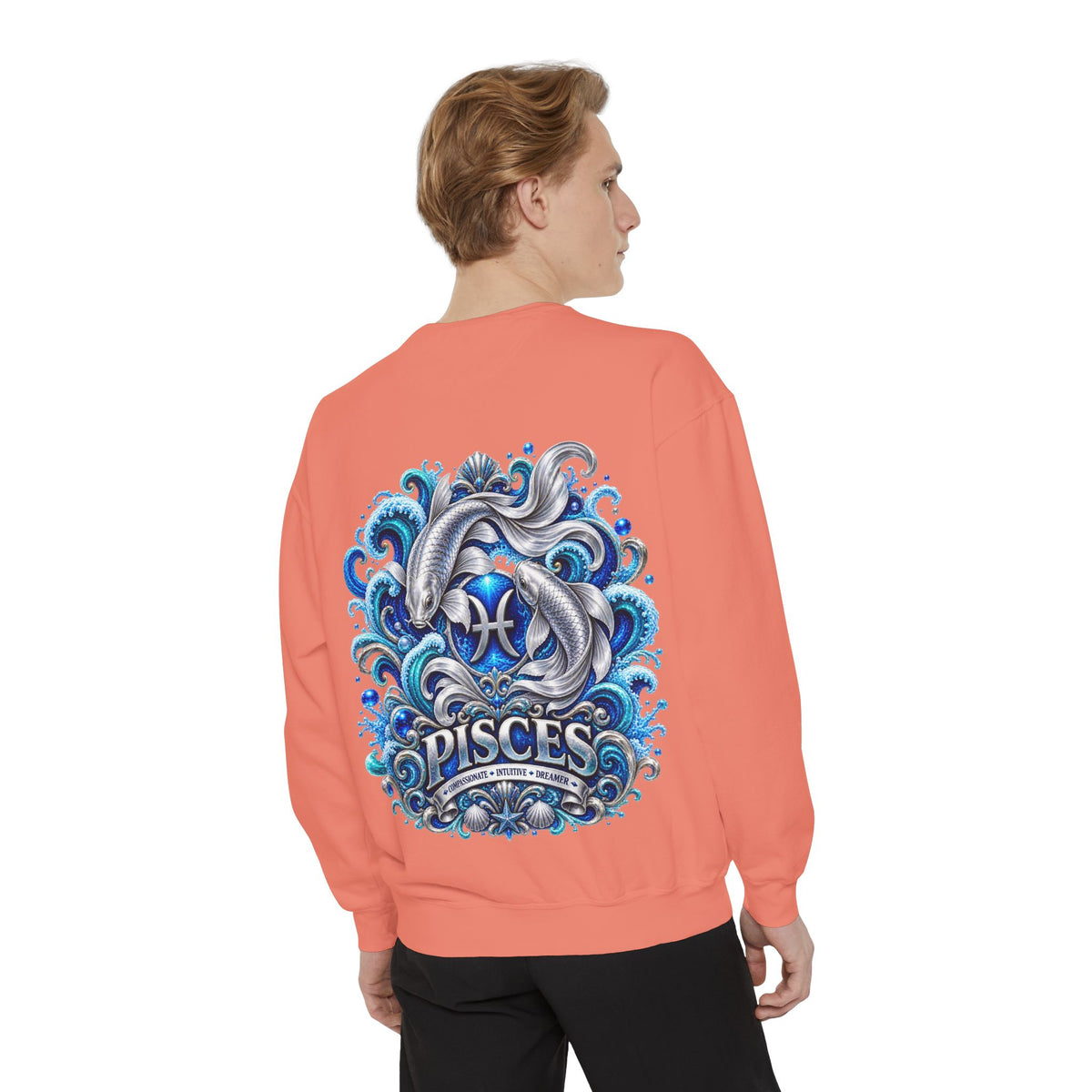 Pisces Zodiac Sweatshirt – Artistic Koi Fish Horoscope Pullover
