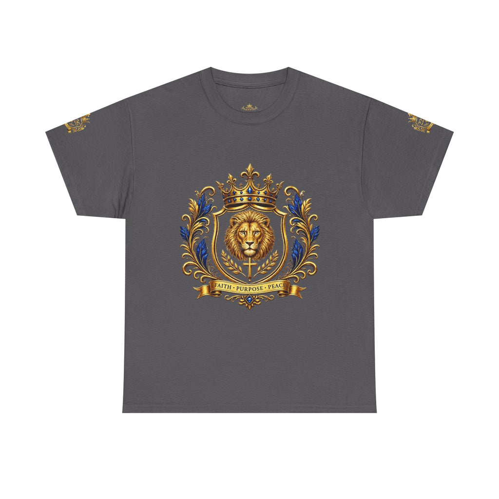 Kingdom Living Lion Tee — Regal Crowned Lion Graphic T-Shirt (Matthew 6:33)