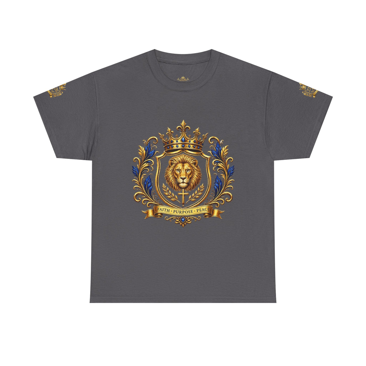 Kingdom Living Lion Tee — Regal Crowned Lion Graphic T-Shirt (Matthew 6:33)
