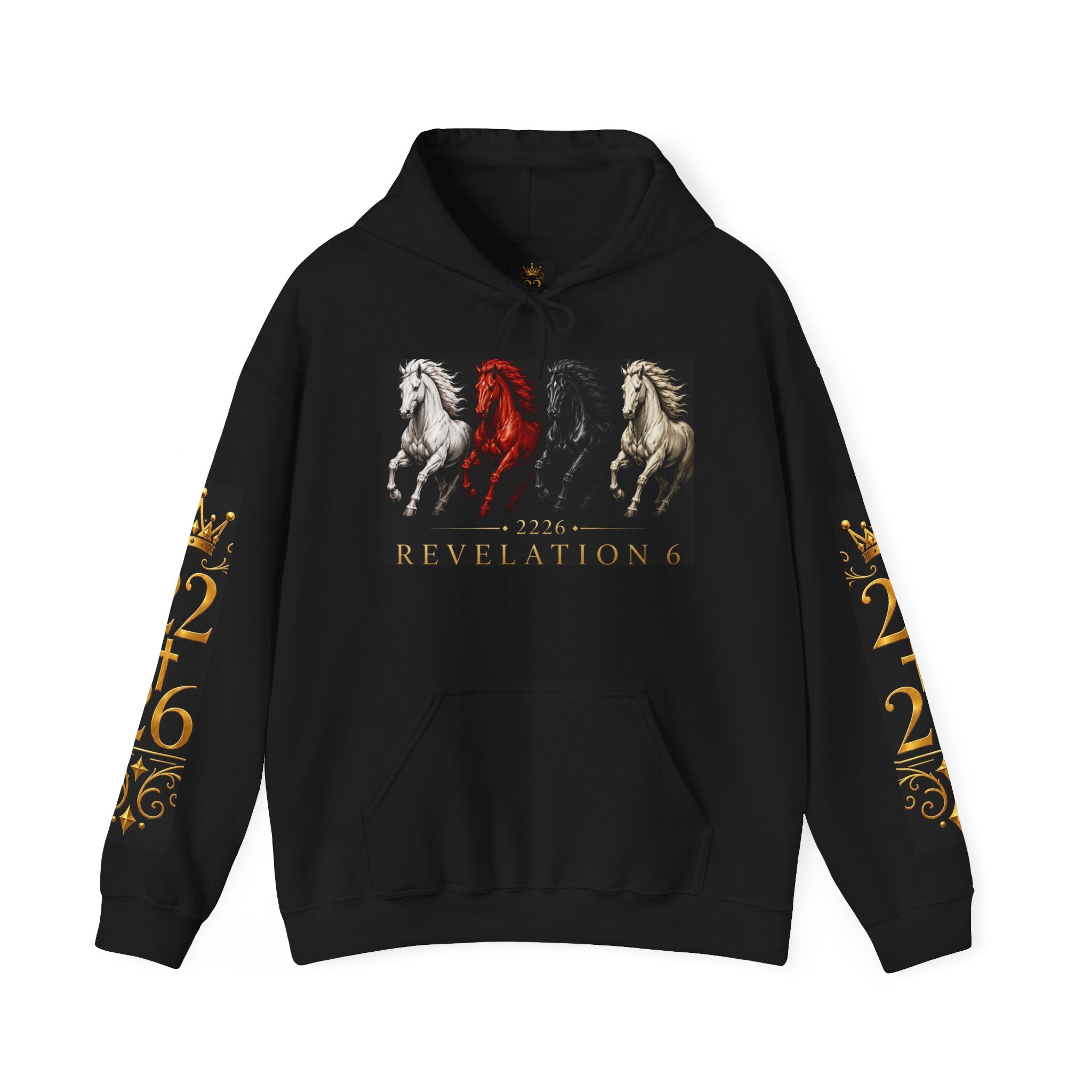 Revelation 6 Four Horsemen Hoodie — Apocalyptic Christian Graphic Sweatshirt