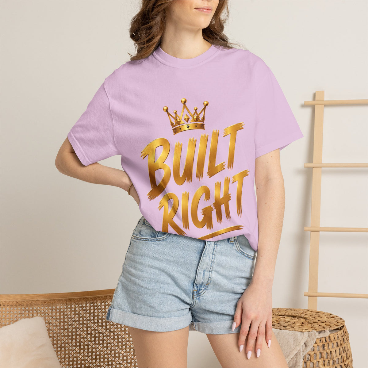 Built Right / Built Different Graphic T-Shirt — Faith Lion Crown Design