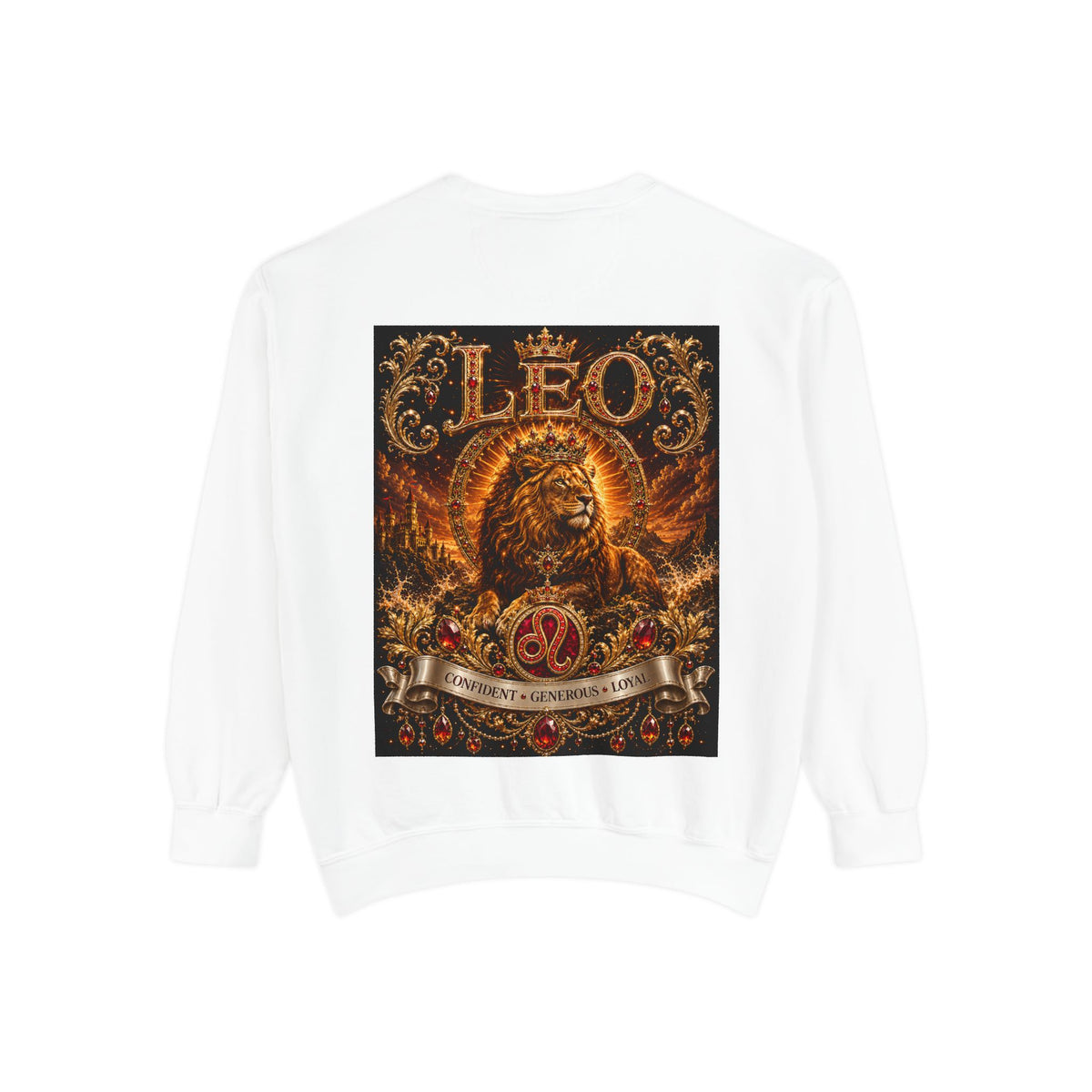 Leo Zodiac Lion Sweatshirt — Regal Astrology Graphic Crewneck