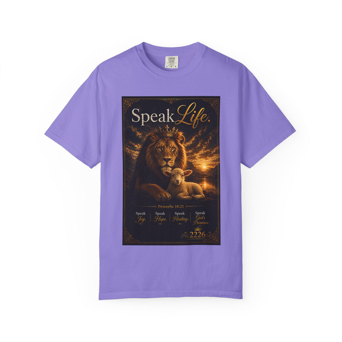 Kingdom Living Lion T-Shirt — "Speak Life" Christian Faith Graphic Tee