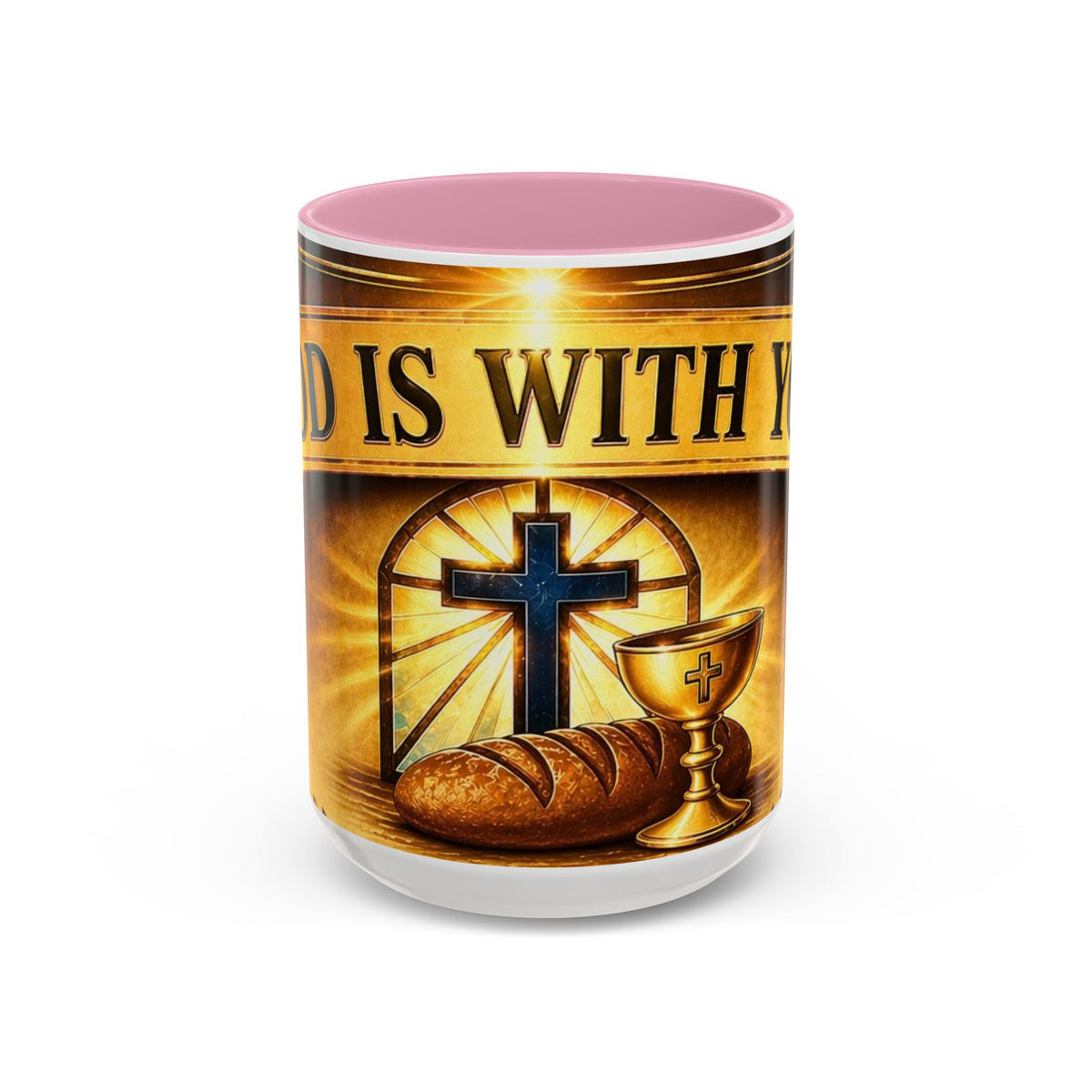 Inspirational Communion Mug — "God Is With You" Christian Coffee Cup