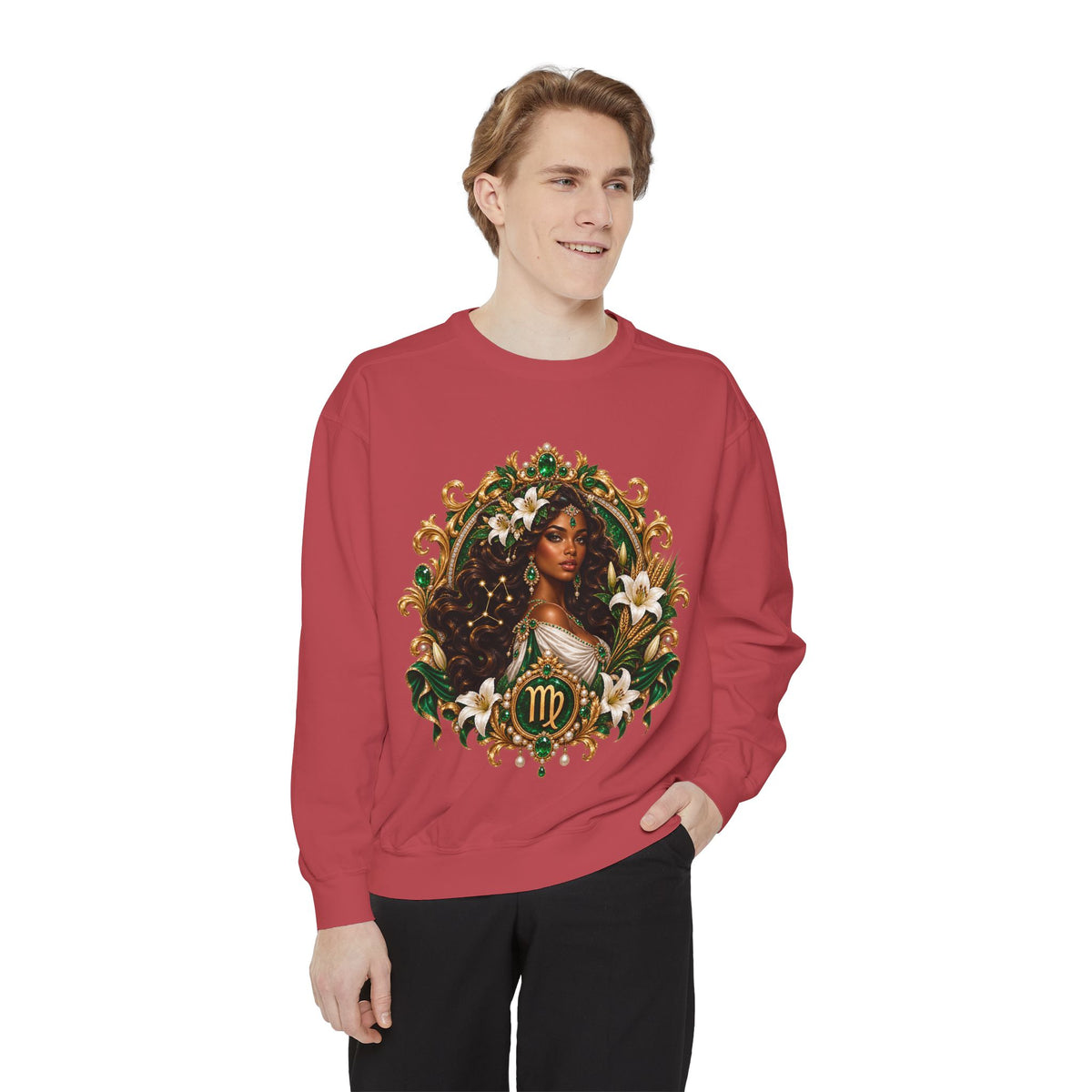 Virgo Zodiac Sweatshirt — Virgo Goddess & Owl Astrology Crewneck