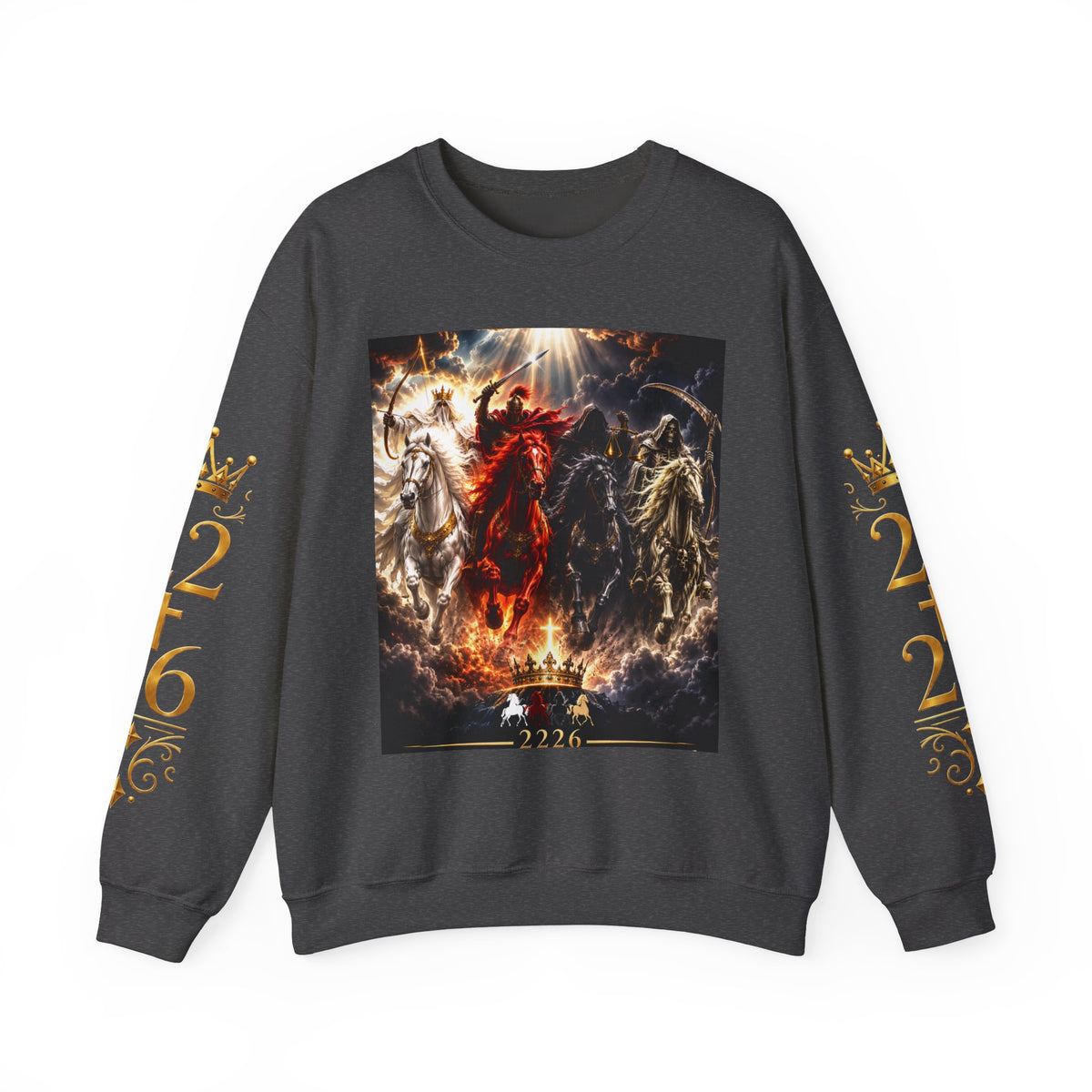 Revelation 6 Four Horsemen Sweatshirt — 2226 Apocalyptic Graphic Crewneck